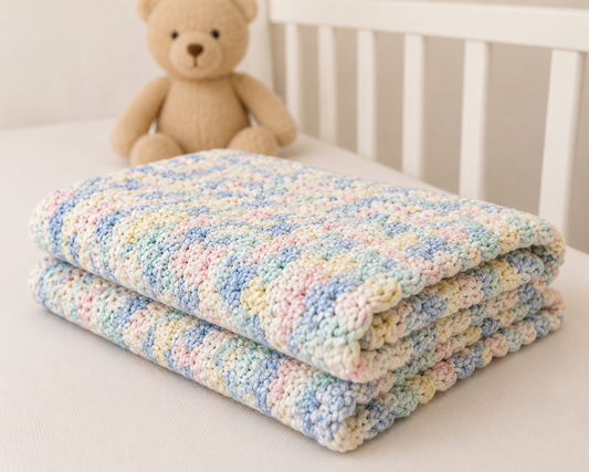 Pastel Crocheted Baby Blanket