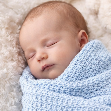 Handmade Crocheted Heirloom Blue Baby Blanket – Soft Knit Keepsake