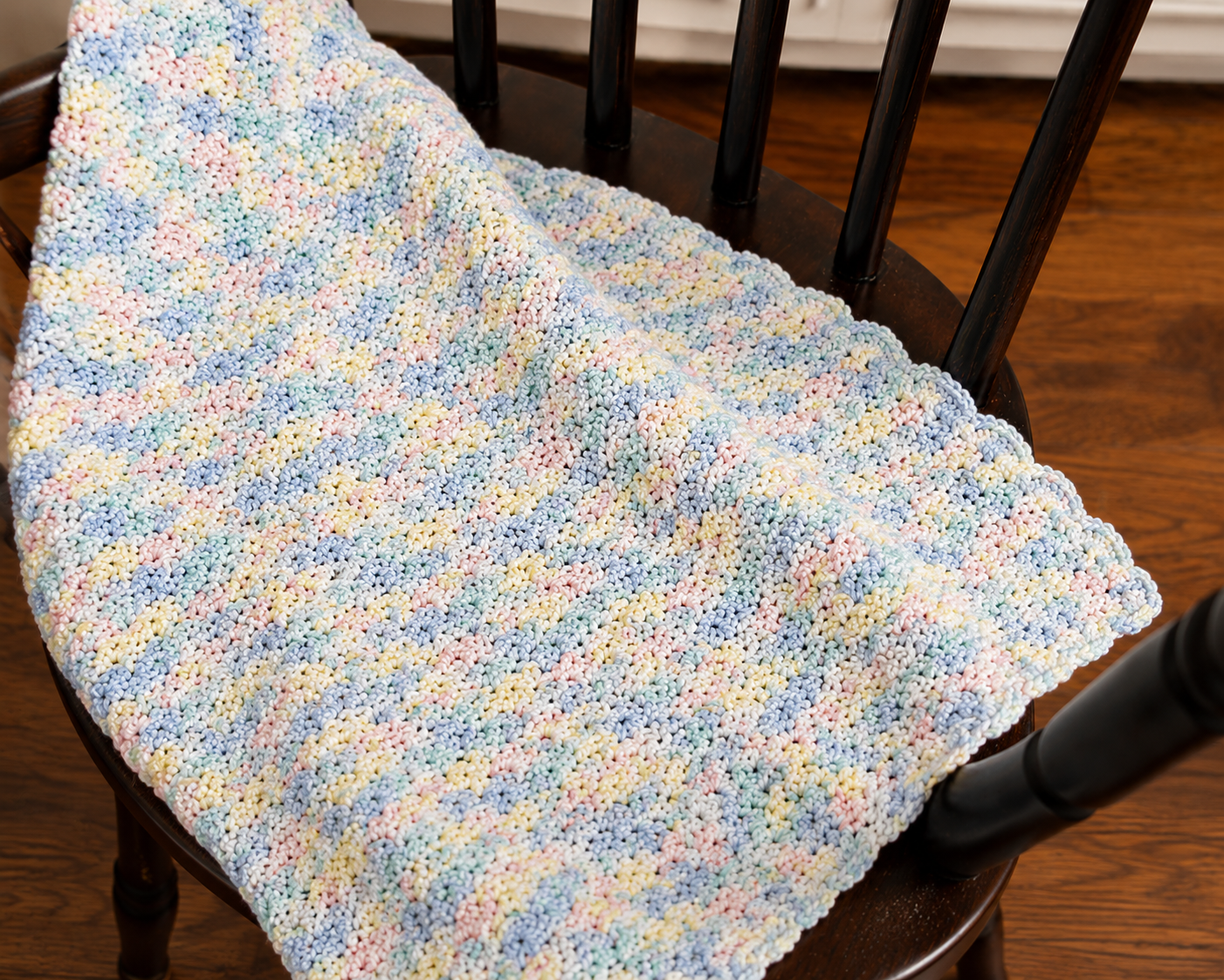 Pastel Crocheted Baby Blanket