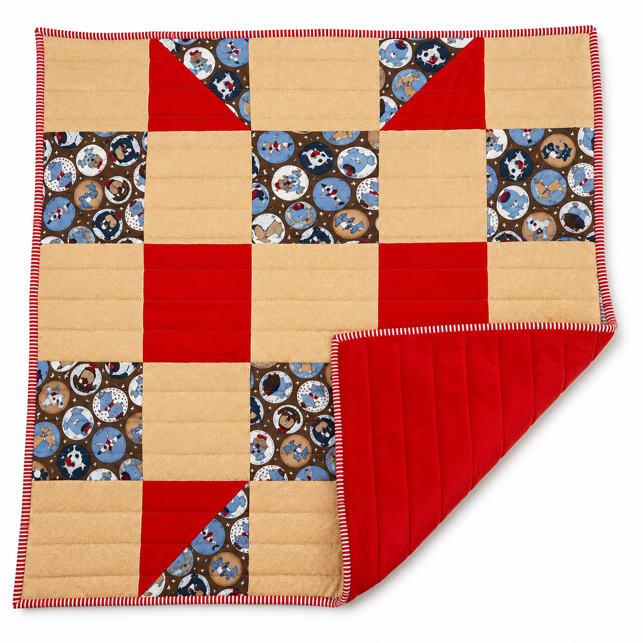 Puppy Dog Patchwork Baby Quilt